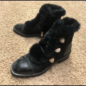 Nanette Lepore Women's Black Ingrid Combat Boot in Size 8.5 (New)